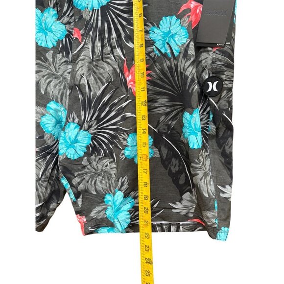 Hurley Mens Phantom Tropics Floral Boardshorts Size 44 Black With Turquoise Red - Picture 6 of 8